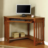 Benzara Toledo Contemporary Corner Desk, Medium Oak BM123324 Medium Oak Wood BM123324