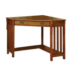 Benzara Toledo Contemporary Corner Desk, Medium Oak BM123324 Medium Oak Wood BM123324