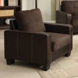 Benzara Laverne Contemporary Chair, Chocolate & Espresso Color BM123346 Chocolate, Espresso Elephant Skin Microfiber Leatherette BM123346