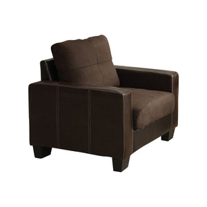 Benzara Laverne Contemporary Chair, Chocolate & Espresso Color BM123346 Chocolate, Espresso Elephant Skin Microfiber Leatherette BM123346