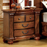 Benzara Bellagrand Transitional Night Stand, Antique Tobacco Oak BM123357 Antique Tobacco Oak Wood BM123357