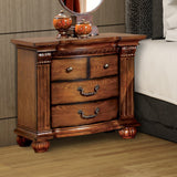 Benzara Bellagrand Transitional Night Stand, Antique Tobacco Oak BM123357 Antique Tobacco Oak Wood BM123357