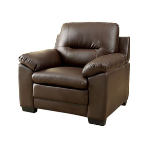 Benzara Parma Contemporary Chair, Brown BM123378 Brown Leather BM123378