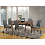 Benzara Eindride Mid-Cent Modern Dining Table, Brown BM123387 Brown Solid Wood Wood Veneer & Others BM123387