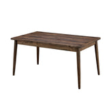 Benzara Eindride Mid-Cent Modern Dining Table, Brown BM123387 Brown Solid Wood Wood Veneer & Others BM123387