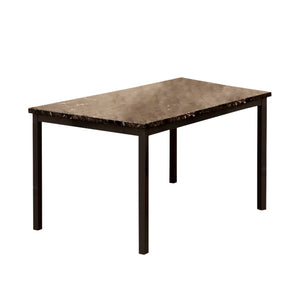 Benzara Colman Contemporary Dining Table, Black BM123399 Black Faux Marble Solid Wood Wood Veneer & Others BM123399