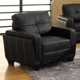 Benzara Blacksburg Contemporary Chair, Black BM123464 Black Leather BM123464