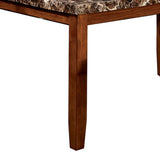 Benzara Elmore Oak Finish Dining Table BM123472 Antique Oak Faux Marble, Solid Wood, Wood Veneer & Others BM123472