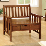 Benzara Pine Crest Bench With 3 Drawers BM123558 Oak Wood BM123558