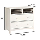 Benzara Contemporary Style Wooden Media Chest, White BM123562 White Wood BM123562