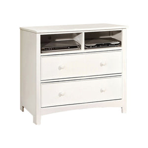 Benzara Contemporary Style Wooden Media Chest, White BM123562 White Wood BM123562