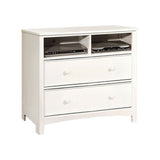 Contemporary Style Wooden Media Chest, White