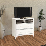 Benzara Contemporary Style Wooden Media Chest, White BM123562 White Wood BM123562