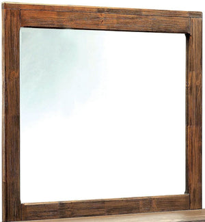 Benzara Hankinson Rustic Natural Tone Mirror BM123579 Rustic Natural Tone Solid Wood Wood Veneer & Others BM123579