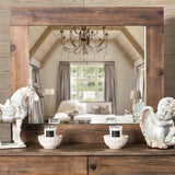 Janeiro Transitional Style Mirror In Rustic Natural Tone Finish