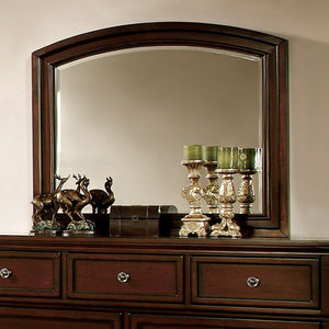 Benzara Northville Transitional Style Mirror Dark Cherry BM123589 Dark Cherry Wood Glass BM123589