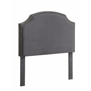 Benzara Hasselt Gray Twin Size Headboard BM123600 Gray  Polyster Wood BM123600