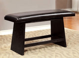 Benzara Hurley Modern Style Counter Height Bench , Black BM123633 Black Leatherette Solid Wood Wood Veneer & Others BM123633