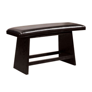 Benzara Hurley Modern Style Counter Height Bench , Black BM123633 Black Leatherette Solid Wood Wood Veneer & Others BM123633