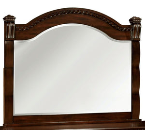 Benzara Burleigh Transitional Style Mirror , Cherry BM123651 Cherry Wood Glass BM123651