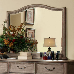 Benzara Belgrade I Transitional Style Mirror , Rustic Natural Tone BM123661 Rustic Natural Tone Wood Glass BM123661