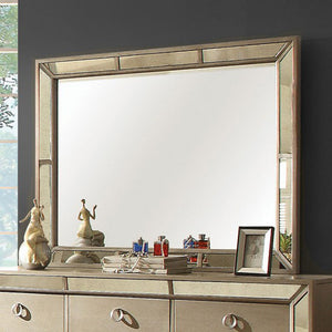 Benzara Loraine Modern Victorian Style Mirror , Silver BM123685 Silver Solid Wood Wood Veneer & Others BM123685