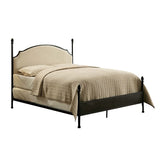 Transitional Full Size Bed with Ball Finials, Black