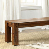 Benzara Frontier Transitional Style Bench , Dark Oak BM123720 Brown Wood BM123720