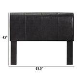 Benzara Villa Park II Queen Headboard, Espresso Finish BM123740 Espresso Leatherette Solid Wood & Others BM123740