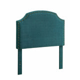 Benzara Hasselt King Headboard, Dark Teal BM123796 Dark Teal  Polyester wood BM123796