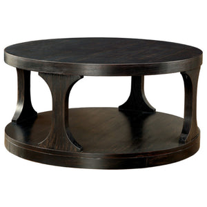 Benzara Carrie Transitional Coffee Table, Antique Black BM123823 Antique Black Wood BM123823