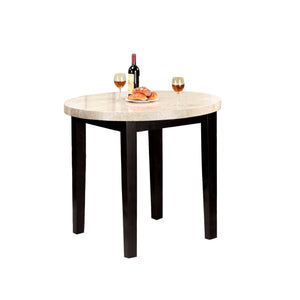 Benzara Marion II Contemporary Counter Height Table , Espresso BM123857 Espresso Marble, Solid Wood, Wood Veneer & Others BM123857