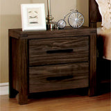 Benzara Rexburg Transitional Nightstand, Dark Gray Finish BM123879 Brown Solid Wood, Wood Veneer & Others BM123879