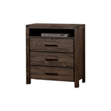 Contemporary Style Wooden Media Chest, Dark Gray