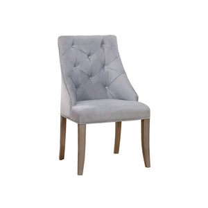 Benzara Diocles Contemporary Wingback Chair, Silver Finish, Set Of 2 BM131111 Silver, Light Gray Wood Fabric BM131111