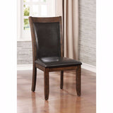 Benzara Meagan I Transitional Side Chair, Brown Cherry, Set Of 2 BM131115 Brown Cherry Wood Leather BM131115