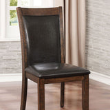 Benzara Meagan I Transitional Side Chair, Brown Cherry, Set Of 2 BM131115 Brown Cherry Wood Leather BM131115