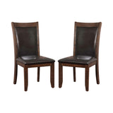 Meagan I Transitional Side Chair, Brown Cherry, Set Of 2