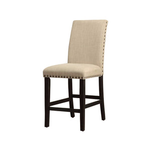 Benzara Dodson II Contemporary Counter Height Chair, Ivory and Black, Set of 2 BM131127 Black, Ivory Wood Linen BM131127