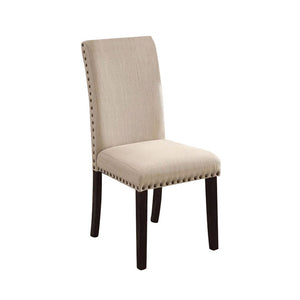 Benzara Dodson I Transitional Side Chair,  Black and Ivory, Set Of 2 BM131128 Black, Ivory Wood Linen BM131128