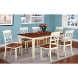 Benzara Torrington Cottage Dining Table BM131132 Off-White, Cherry Wood BM131132