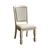 Holcroft Transitional Side Chair, Antique White, Set Of Two