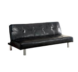 Eddi Contemporary Sofa Futon In Black Finish