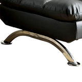 Benzara Aristo Contemporary Aristo Single Sofa Chair With Leather Black Finish BM131164 Black Leather BM131164