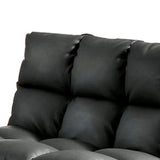 Benzara Aristo Contemporary Aristo Single Sofa Chair With Leather Black Finish BM131164 Black Leather BM131164