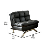 Benzara Aristo Contemporary Aristo Single Sofa Chair With Leather Black Finish BM131164 Black Leather BM131164