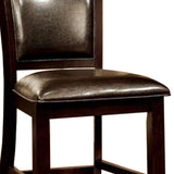 Benzara Woodside II Transitional Counter Height Chair Expresso, Set Of Two BM131169 Espresso Leatherette Solid Wood Wood Veneer & Others BM131169