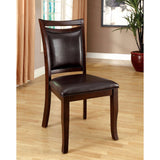 Benzara Woodside Transitional Side Chair , Expresso Finish, Set Of 2 BM131170 Dark Cherry Leatherette Solid Wood Wood Veneer & Others BM131170