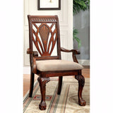 Benzara Petersburg I Traditional Arm Chair,Cherry Finish, Set Of 2 BM131192 Cherry Fabric Solid Wood Wood Veneer & Others BM131192