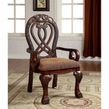 Benzara Wyndmere Traditional Arm Chair, Cherry Finish, Set Of 2 BM131195 Cherry Fabric Solid Wood Wood Veneer & Others BM131195